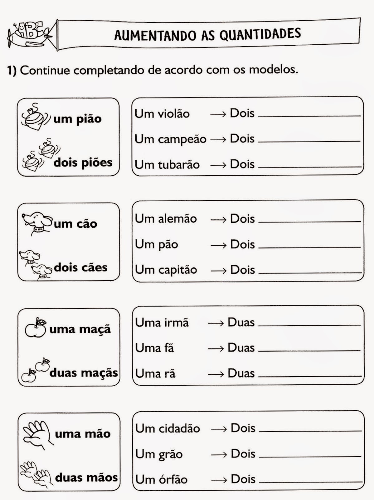 Atividades singular e plural