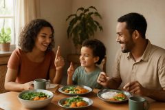 Como criar um ritual de inglês na hora do jantar para crianças: método prático para famílias