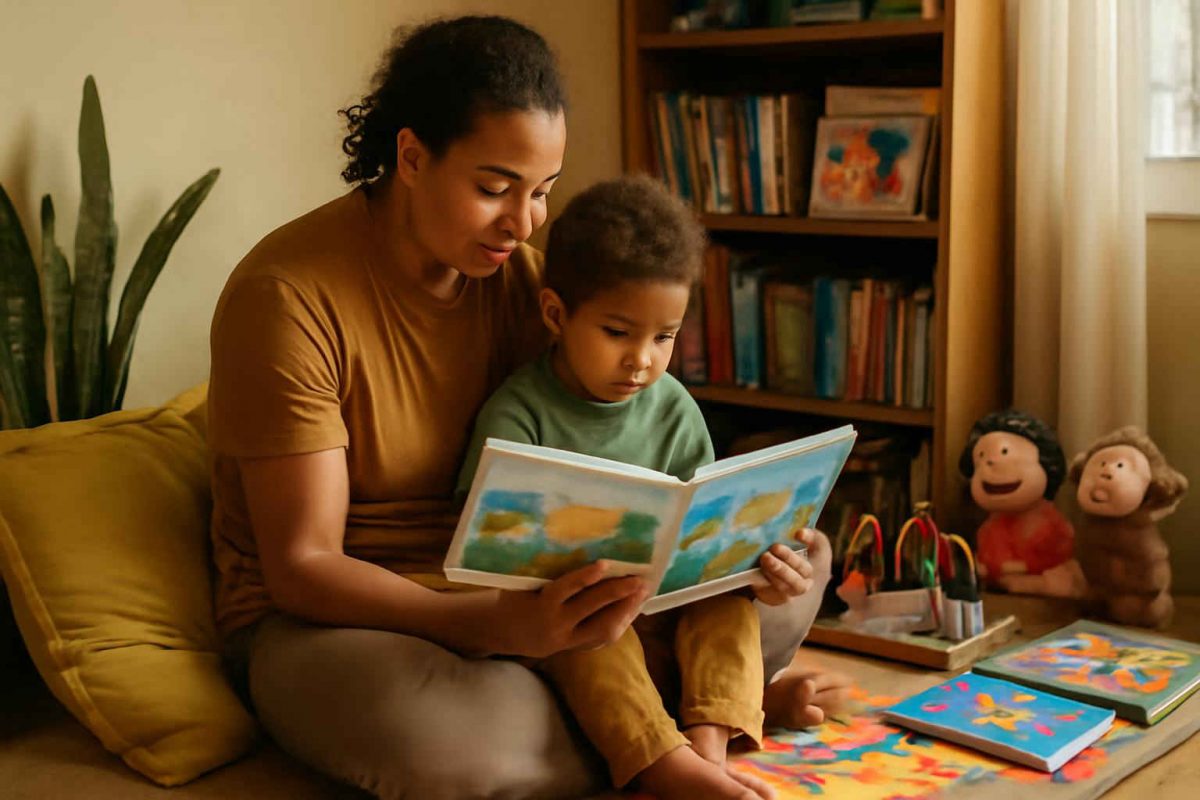 Como usar storytelling bilíngue em casa para desenvolver inglês, imaginação e vínculo familiar
